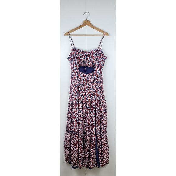 Boutique Dresses & Skirts - Boho Floral Tiered Maxi Dress Sweetheart Cut Out Cottagecore Romantic  | M